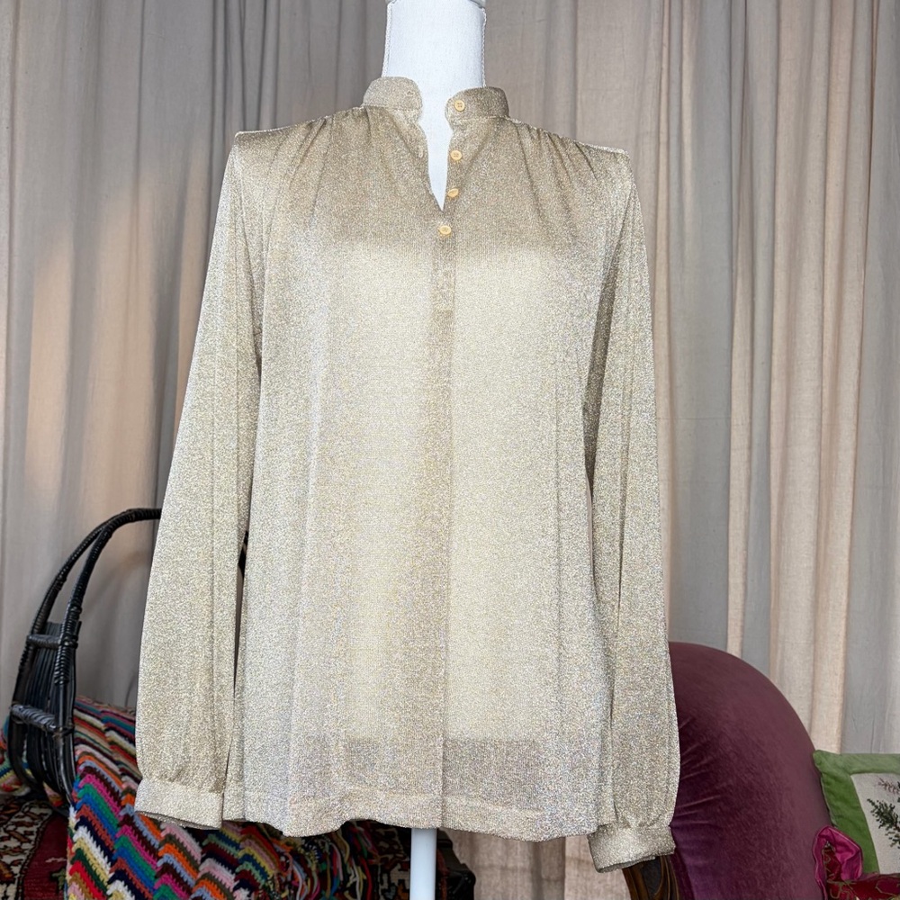 70s Arpeja Gold Lurex Top